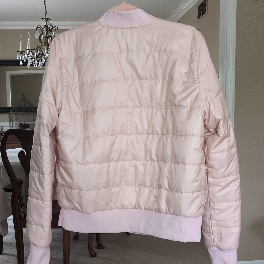Lululemon Pink Non-Stop Bomber Jacket Quilted Satin - Picture 5 of 7